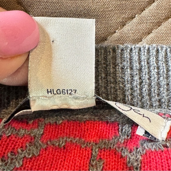 Halogen Women’s Medium Gray Hot Pink Crew Neck Animal Print Pullover Sweater - Picture 5 of 9